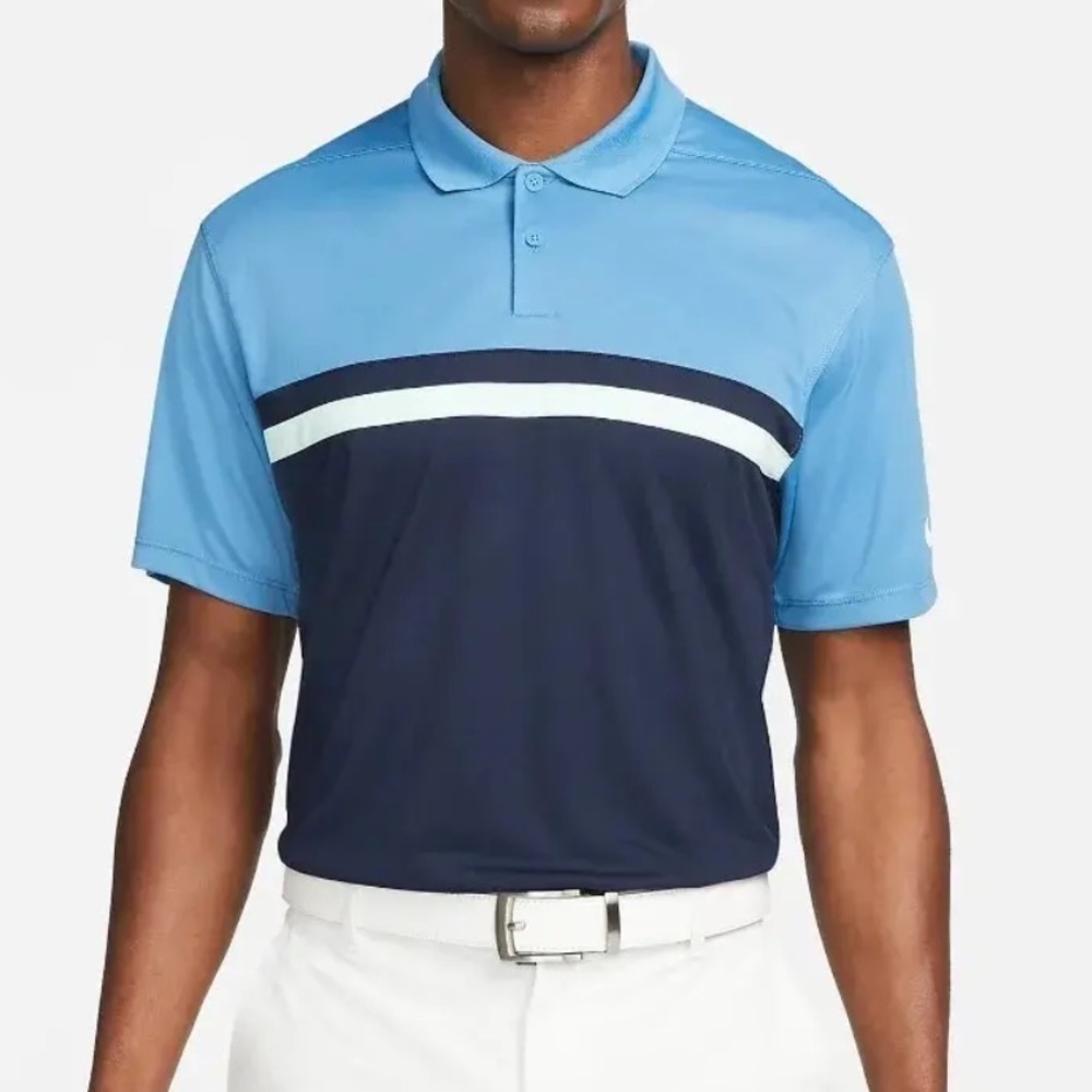 Nike Men’s Dri-FIT Victory Colorblock Golf Polo L Blue